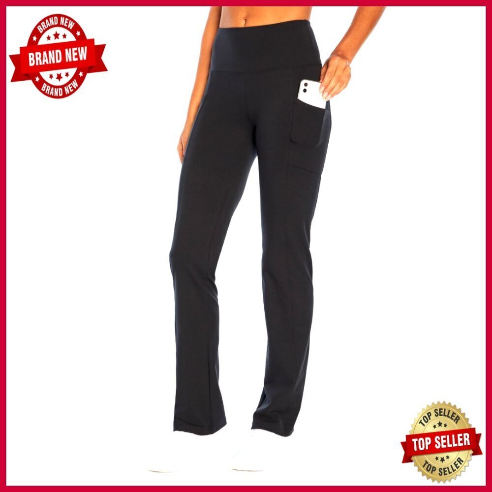 High-Rise Tummy Control Bootleg Yoga Pants with Pockets, 32" Inseam